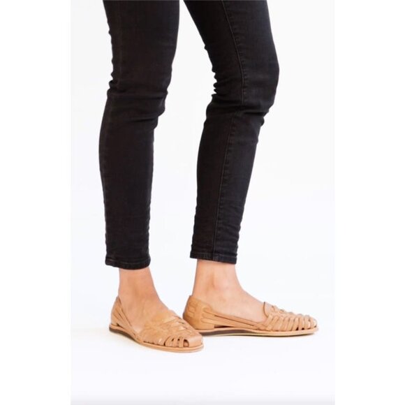 🆕NISOLO Huarache Moccasins Loafers Shoes Cushioned Almond (Tan) Leather 6.5 - Picture 7 of 14